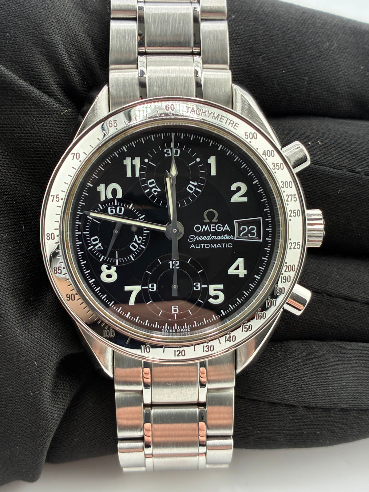 Omega Speedmaster Black Dial on Stainless Steel Bracelet Ref. 3513.52 — view 2