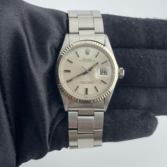 Rolex Datejust Silver Stick Dial on Oyster Ref. 1601 1969