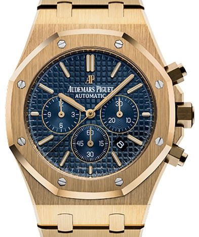 Audemars Piguet Royal Oak Chronograph Blue Dial on Bracelet Ref. 26320BA.OO.1220BA.02 Papers 2016