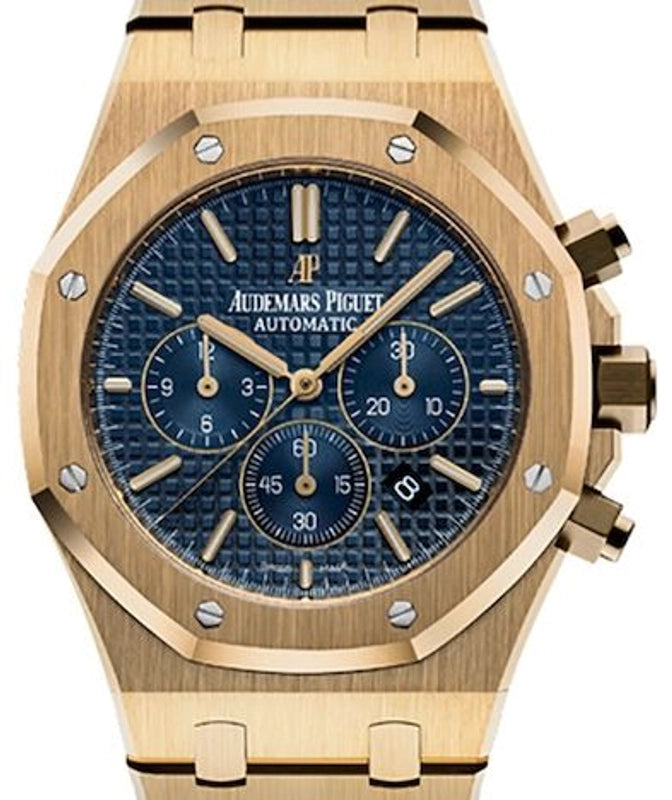 Audemars Piguet Royal Oak Chronograph Blue Dial on Bracelet Ref 26320BA.OO.1220BA.02 with Papers 2016