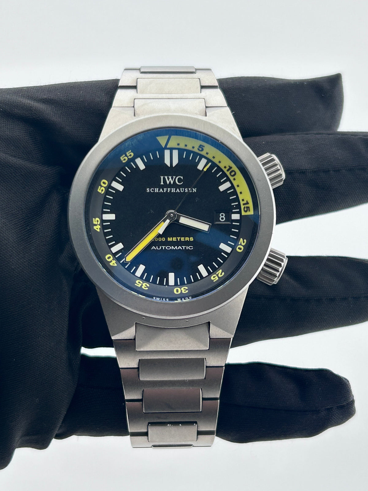 Iwc Aquatimer Automatic Matte Black Dial on Stainless Steel Ref. IW353803 Complete 2008