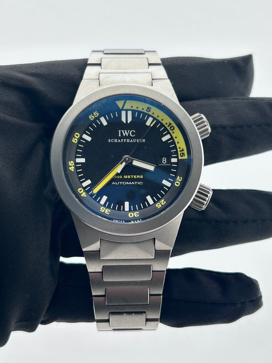 Iwc Aquatimer Automatic Matte Black Dial on Stainless Steel Ref. IW353803 Complete 2008