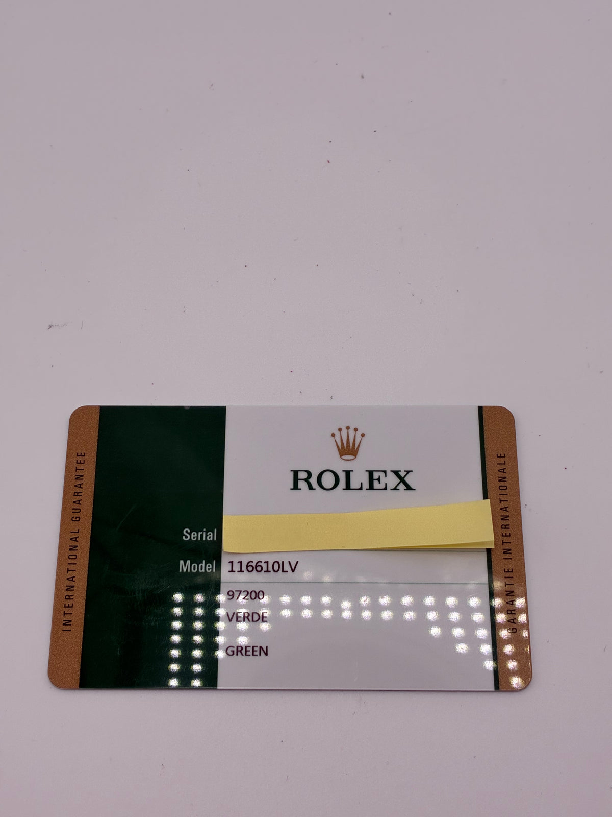 Rolex Submariner Green Dial on Oyster Ref. 116610LV Card 2014 — view 7