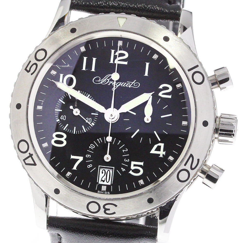 Breguet Type XX Black Dial on Leather Ref. 3820ST