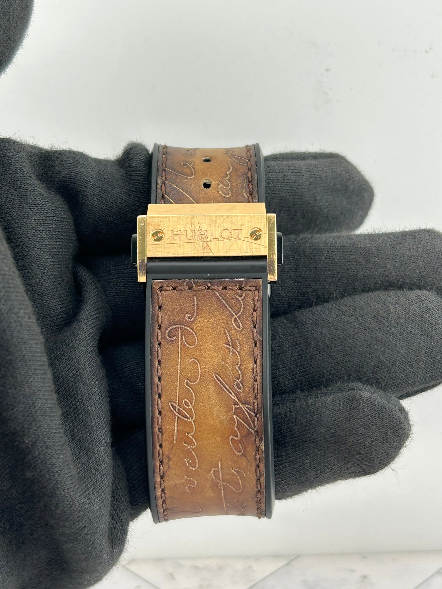 Hublot Berluti Special Edition Brown Leather Dial on Leather Ref. 521.OX.0500.VR.BER17 Card — view 3