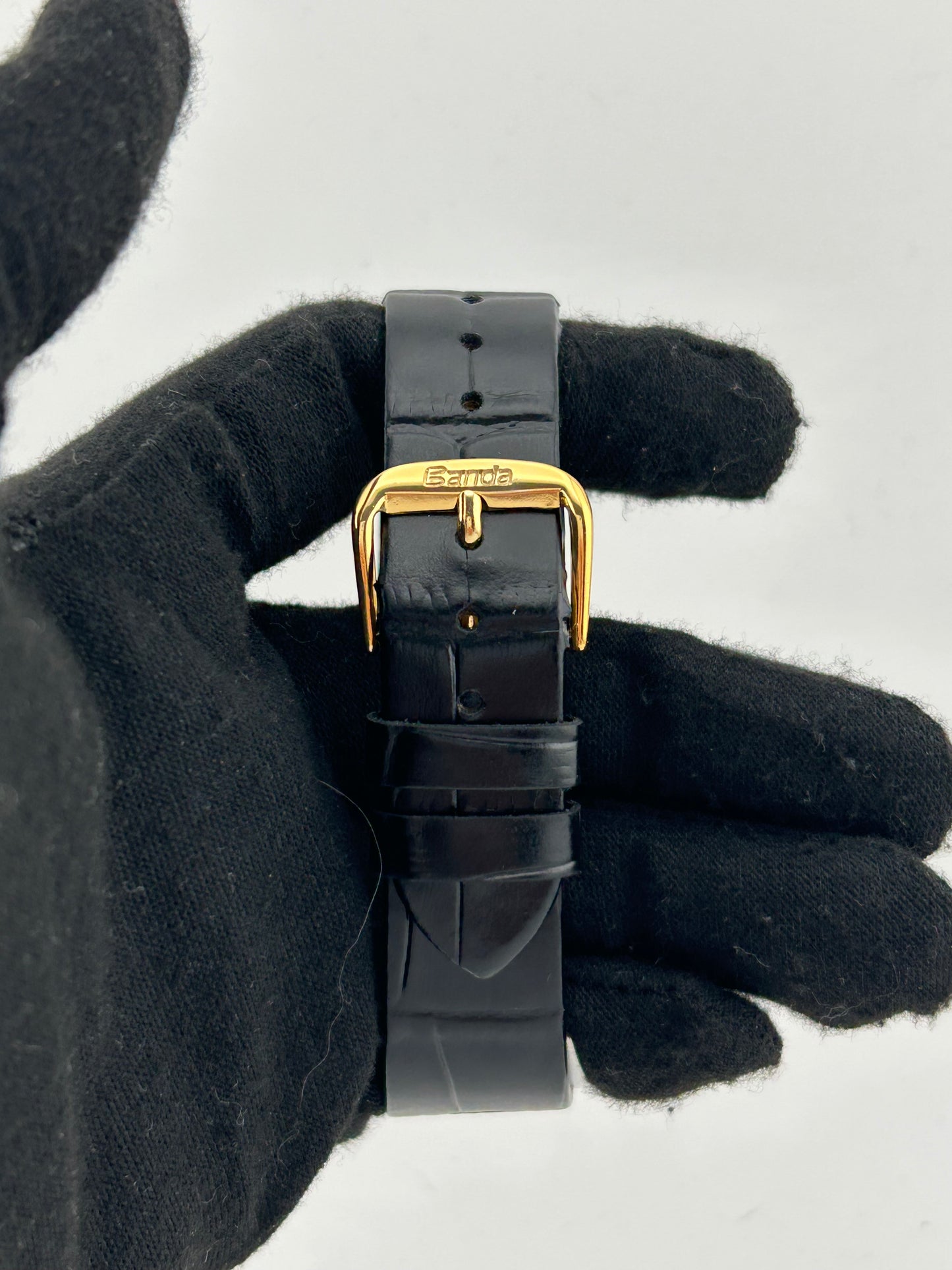 Rolex Datejust Champagne Stick Dial on Generic Black Leather Band Ref. 16013 1979 — view 3