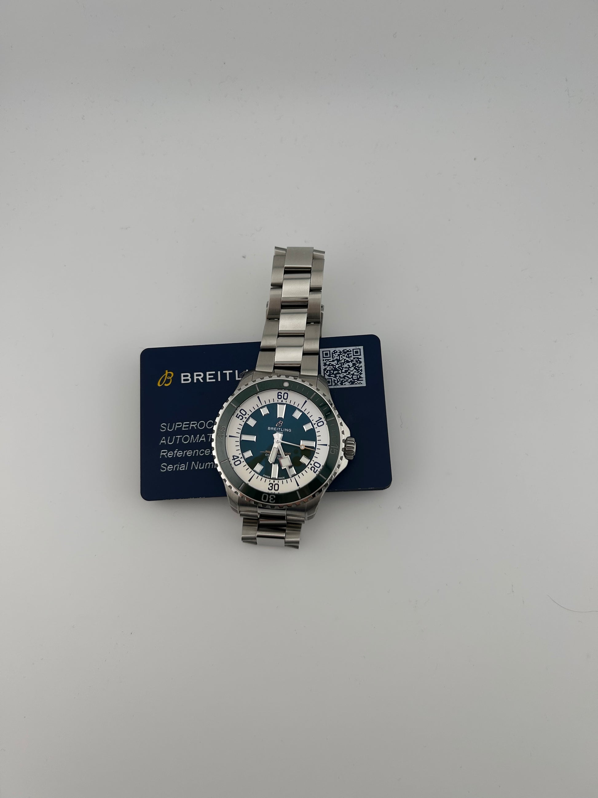 Breitling Superocean Automatic Green Dial on Bracelet Ref. A17376211C1A1 Card — view 6