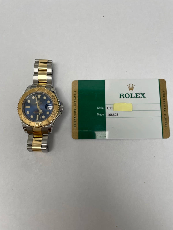 Rolex Yacht-Master Blue Dial on Oyster Ref 168623 with New Style Card White