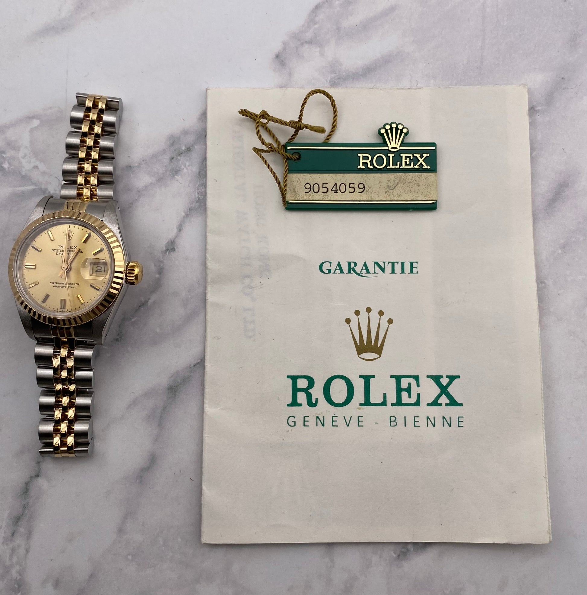 Rolex Datejust Lady Champagne Stick Dial on Jubilee Ref. 69173 Papers 1986 — view 7