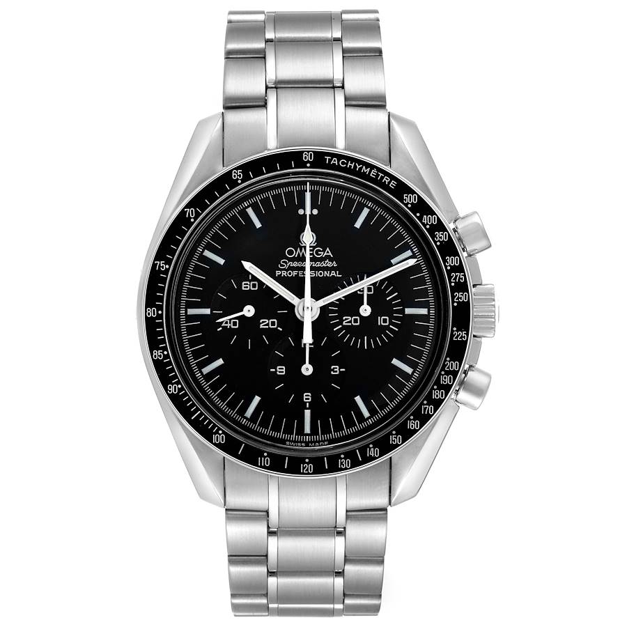 Omega Speed Master Black Index Dial on Stainless Steel Bracelet Ref. 3570.50.00 Card Open Date