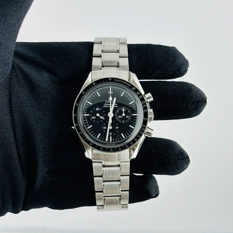 Omega Speed Master Black Index Dial on Stainless Steel Bracelet Ref 3570.50.00 with Card