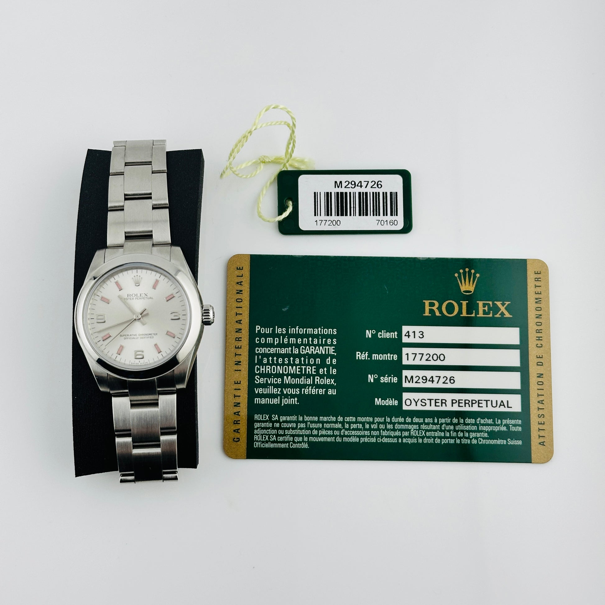 Rolex Oyster Perpetual Silver/Pink Markers Dial on Oyster Ref. 177200 Card 2008 — view 6