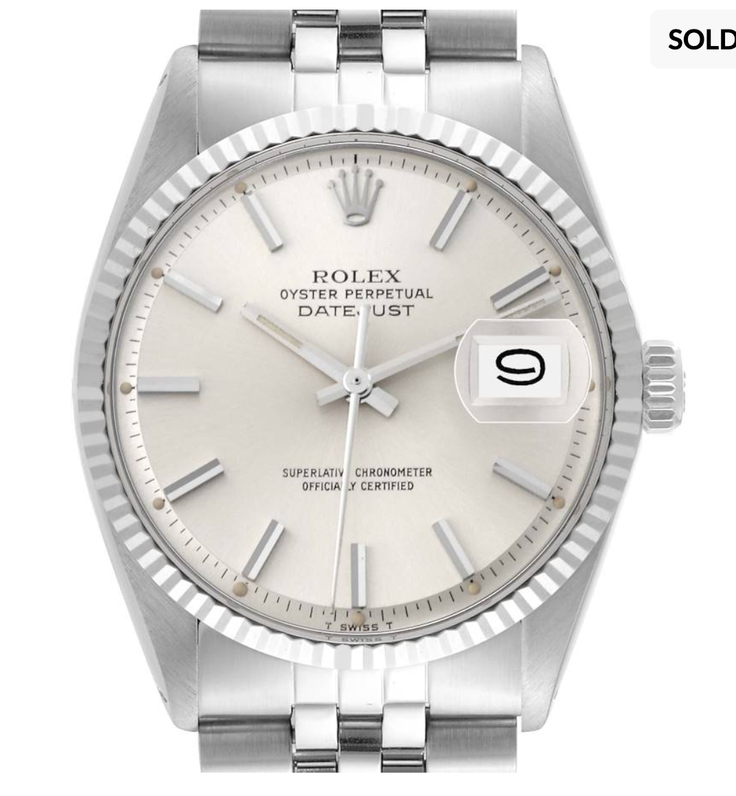 Rolex Datejust 36 Silver Index Dial on Jubilee Ref. 1601
