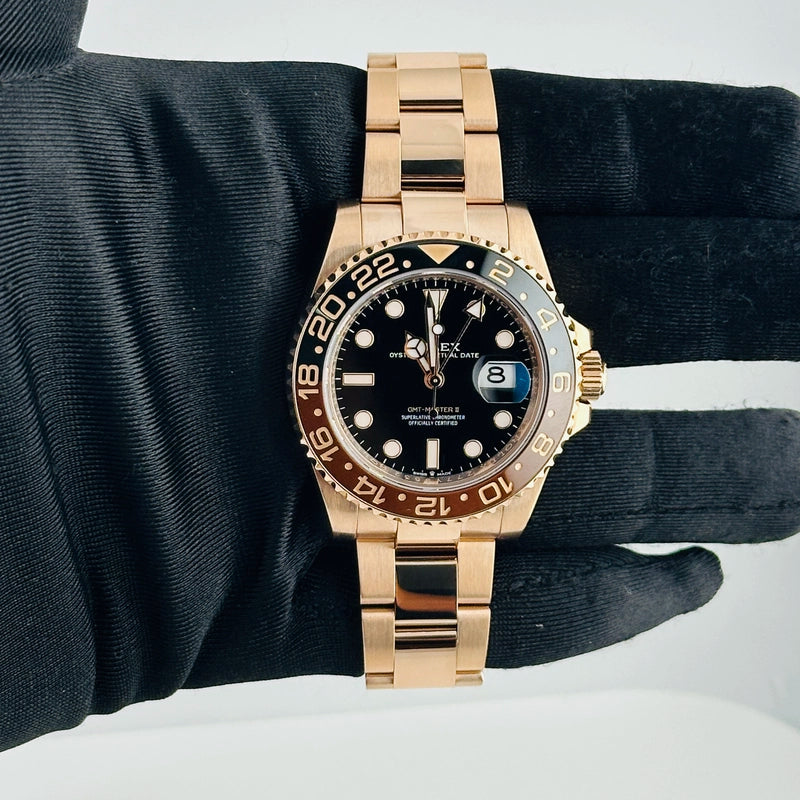 Rolex GMT-Master II "Root Beer" Black Dial on Oyster Ref 126715CHNR with New Style Card Green 2022