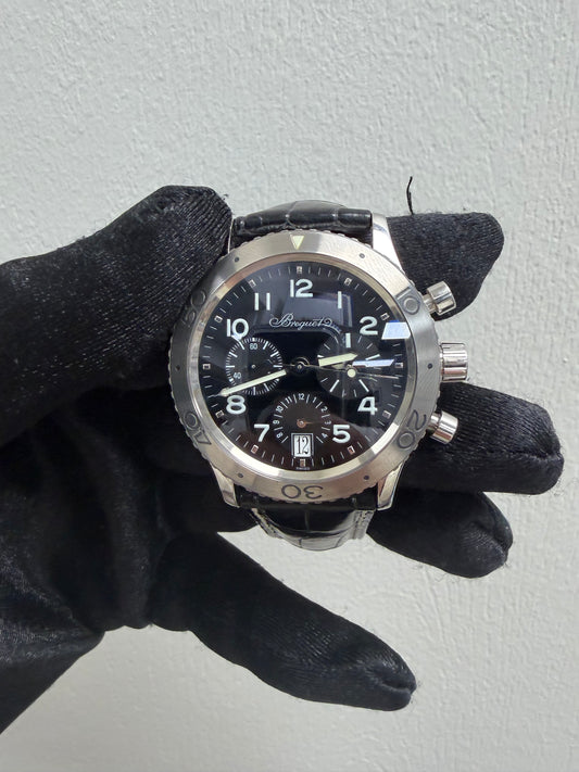 Breguet Type XX Black Dial on Leather Ref. 3820ST — view 2