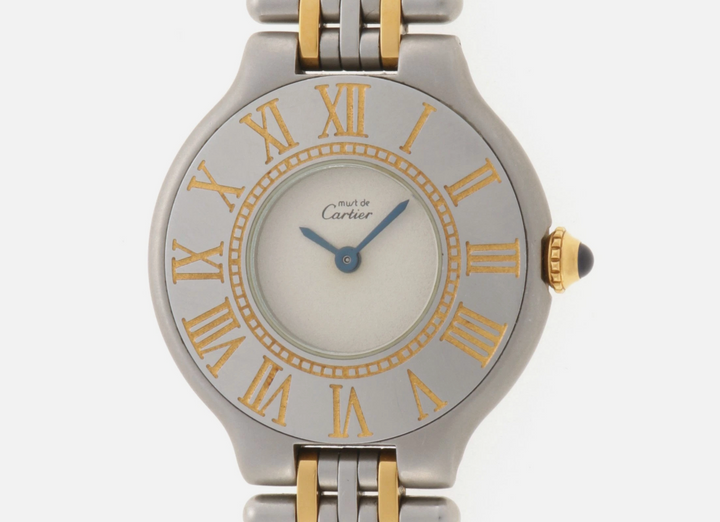 Cartier Must 21 Silver Dial on 2 Tone Bracelet Ref. W10050F4 Papers 1999