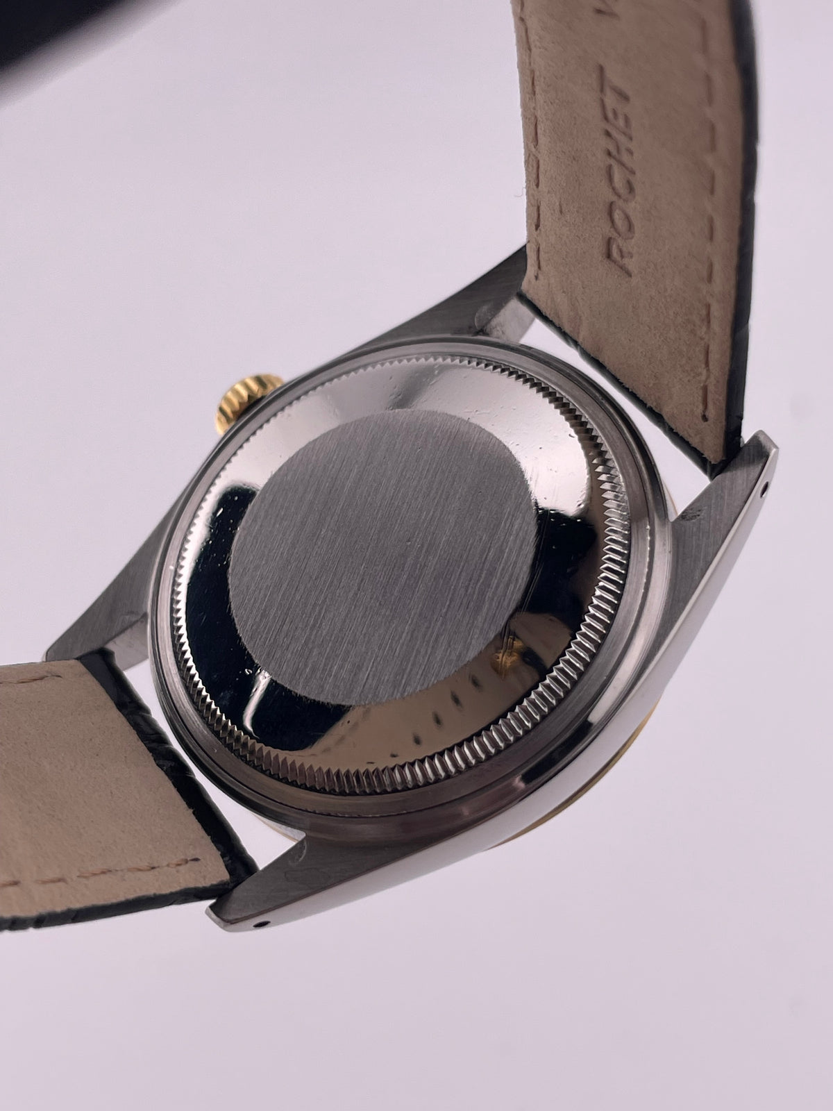 Rolex Datejust 36 Champagne Stick Dial on Generic Black Leather Band Ref. 16013 1986 — view 4