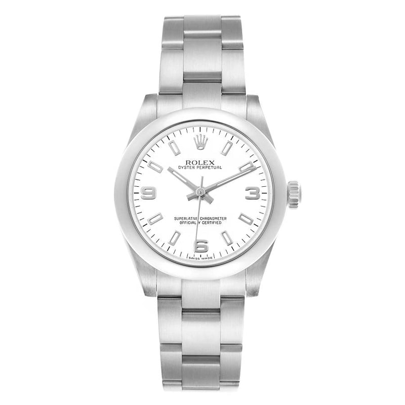 Rolex Oyster Perpetual White Dial on Oyster Ref 177200 with New Style Card White 2016