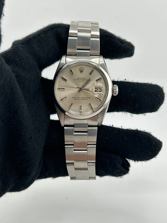 Rolex Oyster Perpetual Date Silver Index Dial on Oyster Rivet Bracelet Ref. 1500 1969