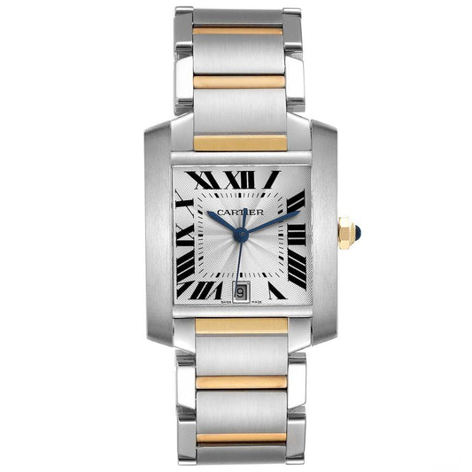 Cartier Tank Francaise Silver Roman Dial on 2 Tone Bracelet Ref. 2302 / W51005Q4