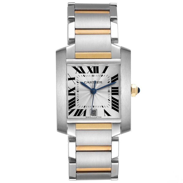 Cartier Tank Francaise Silver Roman Dial on 2 Tone Bracelet Ref. 2302 / W51005Q4