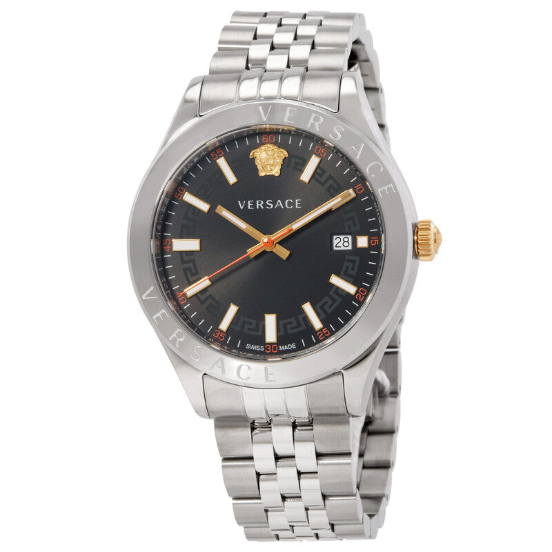 Versace Hellenyium Black Dial on Stainless Steel Bracelet Ref. VEVK00420 Complete Open Date