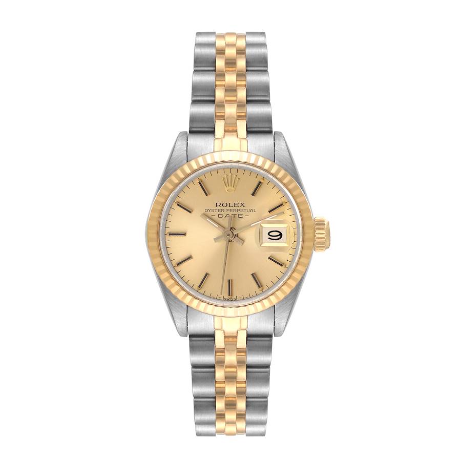 Rolex Oyster Perpetual Date Champagne Stick Dial on D Link Jubilee Ref. 6917 1983