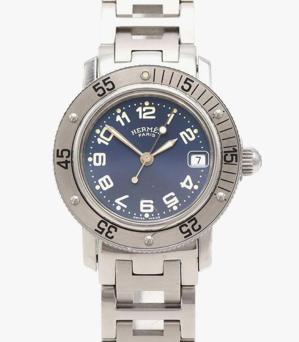 Hermes Clipper Diver Blue Dial on Stainless Steel Bracelet Ref. CL5.210