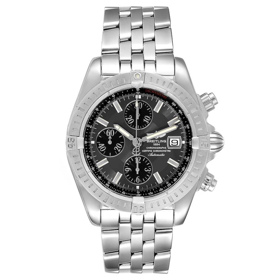 Breitling Chronomat Evolution Charcoal Grey Dial on Stainless Steel Bracelet Ref. A13356