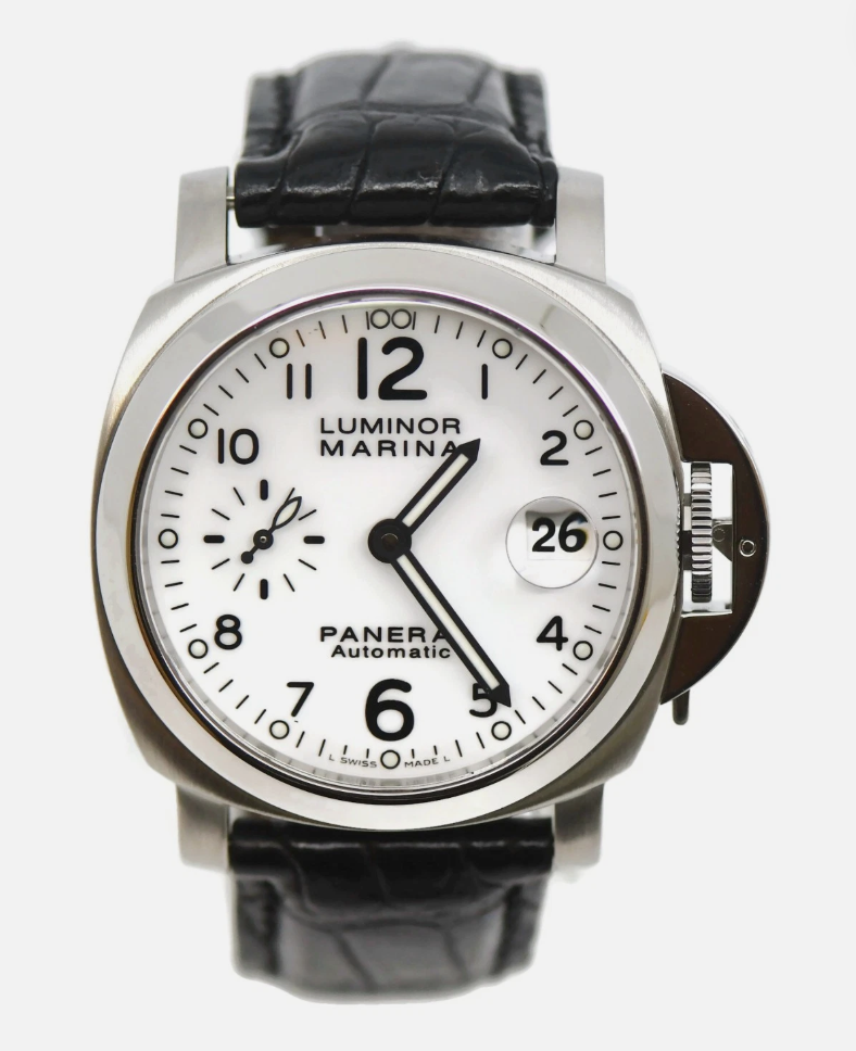 Panerai Luminor Marina White Dial on Black Leather Strap Ref. PAM00049 Complete 2012