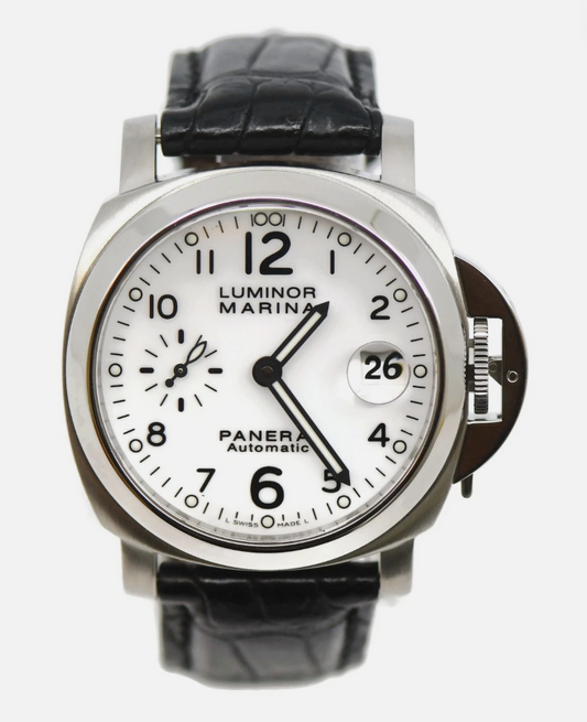 Panerai Luminor Marina White Dial on Black Leather Strap Ref. PAM00049 Complete 2012