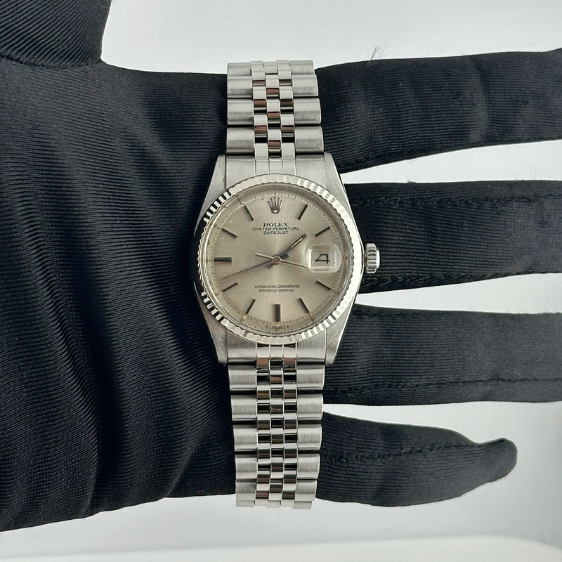 Rolex Datejust Silver Stick Dial on Jubilee Ref 1601