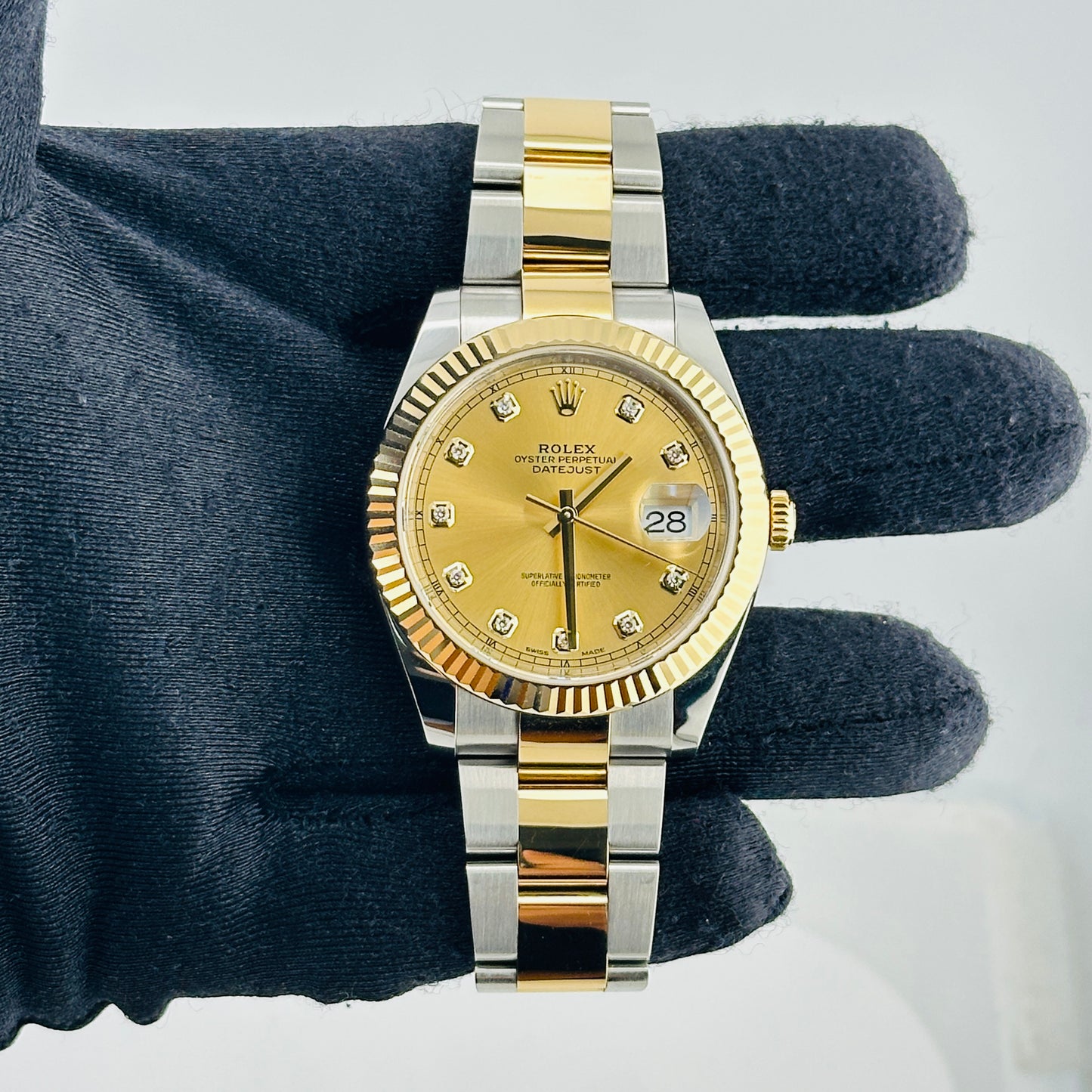 Rolex Datejust Champagne Diamond Factory Dial on Oyster Bracelet Ref. 126333 Card 2018 — view 2