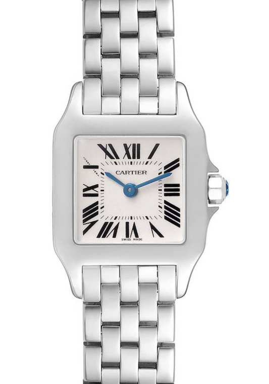 Cartier Santos Demoiselle White Roman Numerals Dial on Stainless Steel Bracelet Ref. W25064Z5 Manuals Only and Box