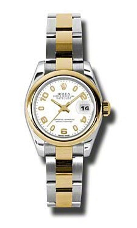 Rolex Datejust Lady White Arabic Stick Dial on Oyster Ref 179163