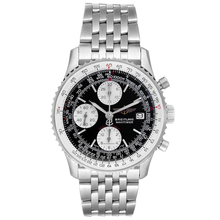 Breitling Navitimer Fighter Black Dial on Stainless Steel Bracelet Ref. A13330 Card 2001