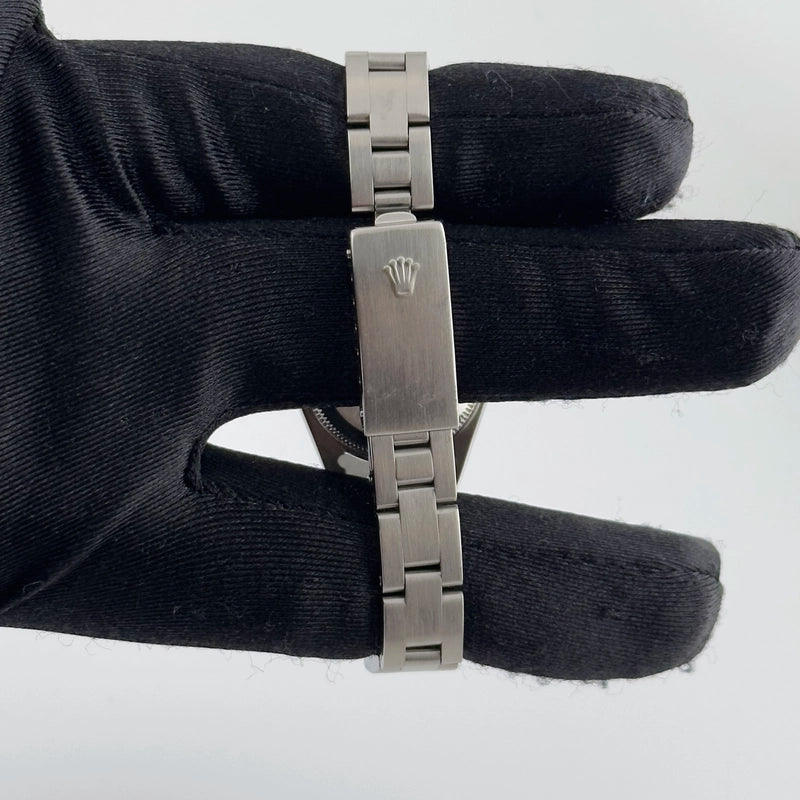 Rolex Oyster Perpetual Date Silver Tapestry Dial on Oyster Ref 79190 with Card Old Green 2010