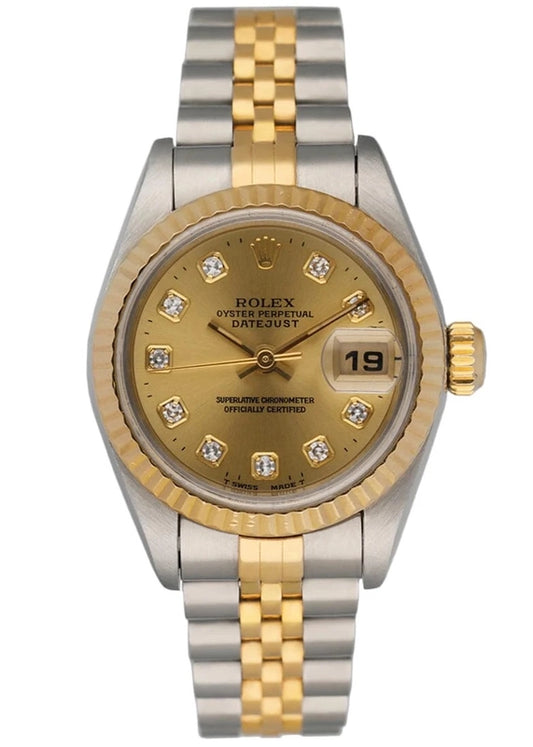 Rolex Datejust Lady Champagne Diamond Dial on Jubilee Ref 69173 with Papers 1995