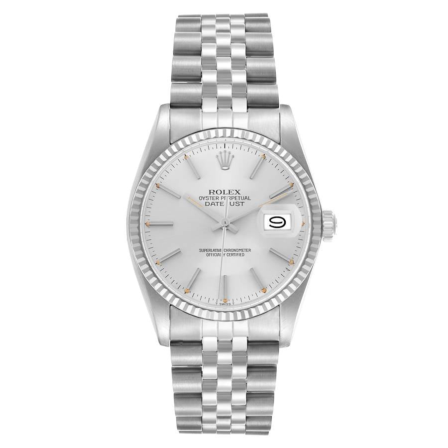 Rolex Datejust Silver Stick Dial on D Link Jubilee Ref. 16014 1983