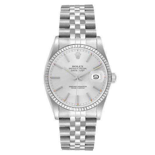 Rolex Datejust Silver Stick Dial on D Link Jubilee Ref. 16014 1983