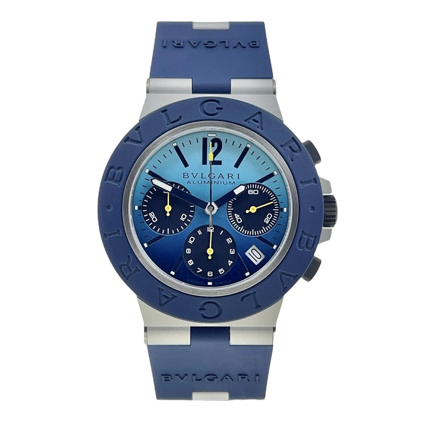 Bvlgari Aluminum Blue Dial on Rubber Ref. BB40ATCH