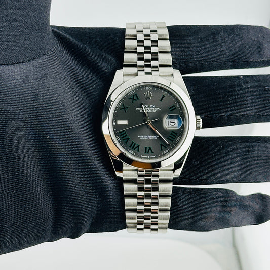 Rolex Datejust Slate Green Roman / Wimbledon Dial on Jubilee Ref. 126300 Card 2018 — view 2