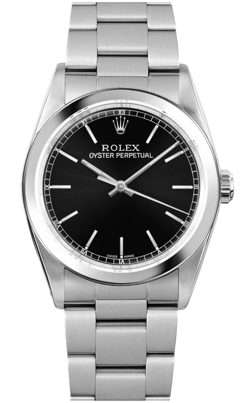 Rolex Oyster Perpetual Black Stick Dial on Oyster Steel Bracelet Ref. 77080 1999
