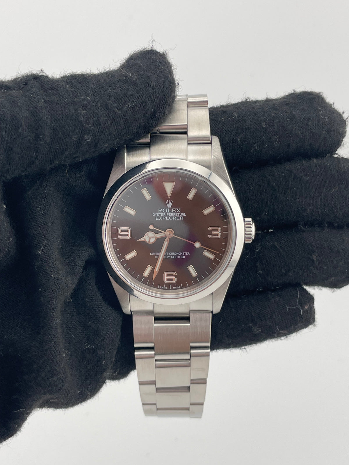 Rolex Explorer Black Dial on Oyster Steel Bracelet Ref. 114270 Papers Open Date — view 2