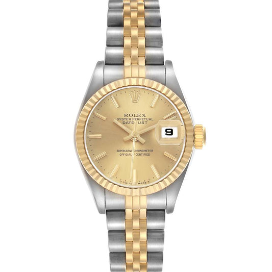 Rolex Datejust Lady Champagne Stick Dial on D Link Jubilee Ref. 69173 1984