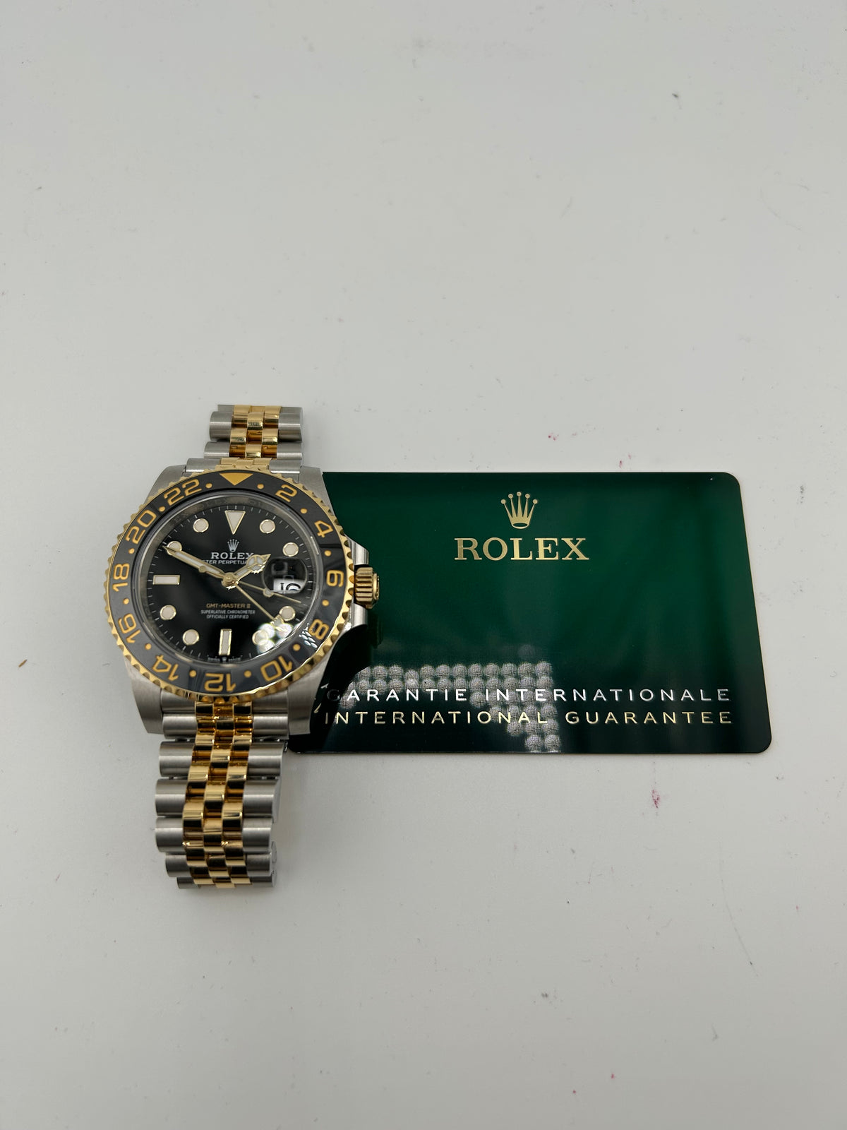 Rolex GMT-Master II Black “Bumblebee” Dial on 2 Tone Jubilee D Link Bracelet Ref. 126713GRNR Card 2024 — view 7