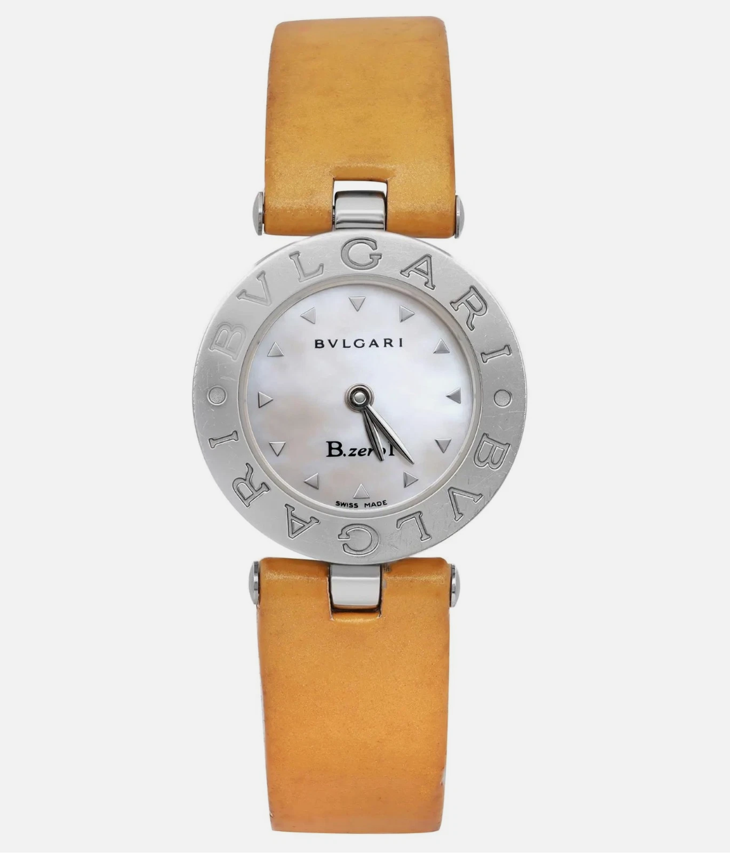 Bvlgari B.zero1 White Mop Dial on Leather Ref. BZ 22 S