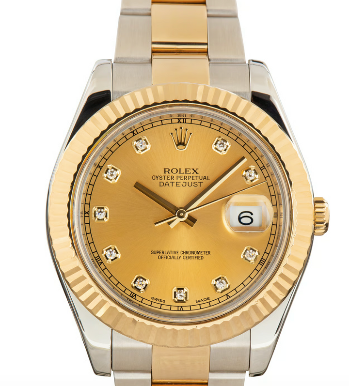 Rolex Datejust II Champagne Diamond Dial on Oyster Ref. 116333 Card 2019