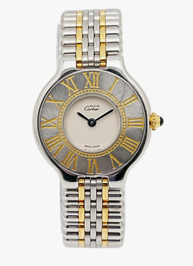 Cartier 21 Must de Cartier White Dial on 2 Tone Bracelet Ref. 125000P
