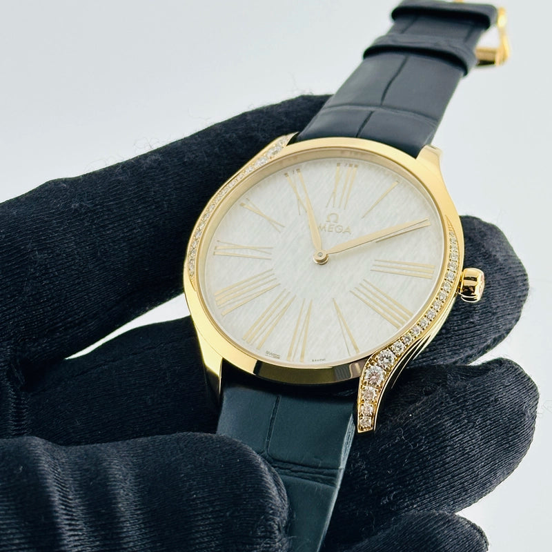 Omega De Ville White Dial on Leather Strap Ref 428.58.39.60.02.001 with Card